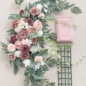 Ling's moment Dusty Rose Artificial Headtable Flower Swag